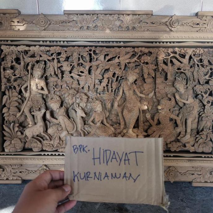 BEBAS ONGKIR - Pandil Ukiran Lukisan Ukir Kayu Pahat Bali 3D 5D RAMAYANA Seni Antiq