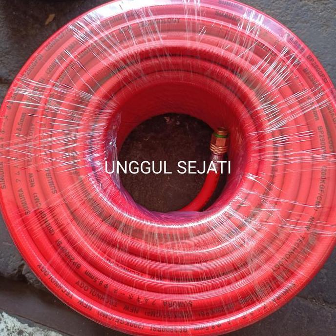 Promo Selang Angin Kompresor 50M. Selang Sprayer. Sumura 8.5Mm 50 Meter. 200Kgf/Cm3. Komplit Nepel D