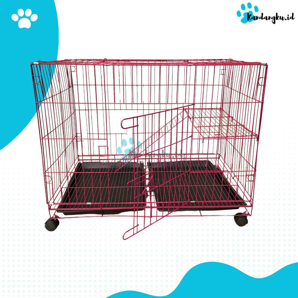KANDANG JUMBO SIZE XXL 1 TINGKAT + RODA KANDANG KUCING KELINCI ANJING LUAS - Kandangku.id