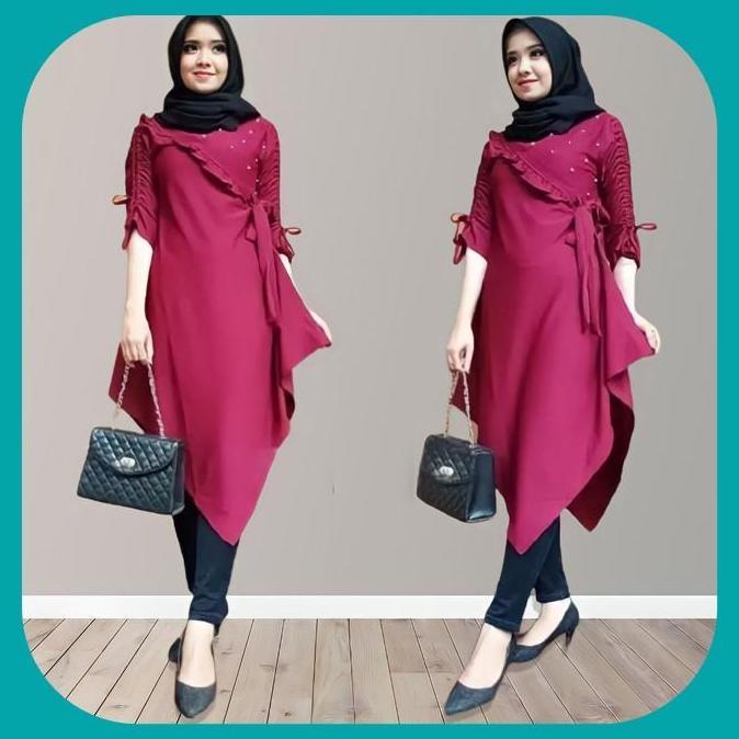 Pakaian Atasan Tunik Wanita Muslimah Murah Oscar Tunic Fashion Perempuan Muslim Kekinian Terbaru Kai