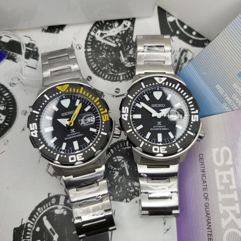 Seiko Prospex Monster Silver Black Dial Automatic Original Jam Tangan Pria