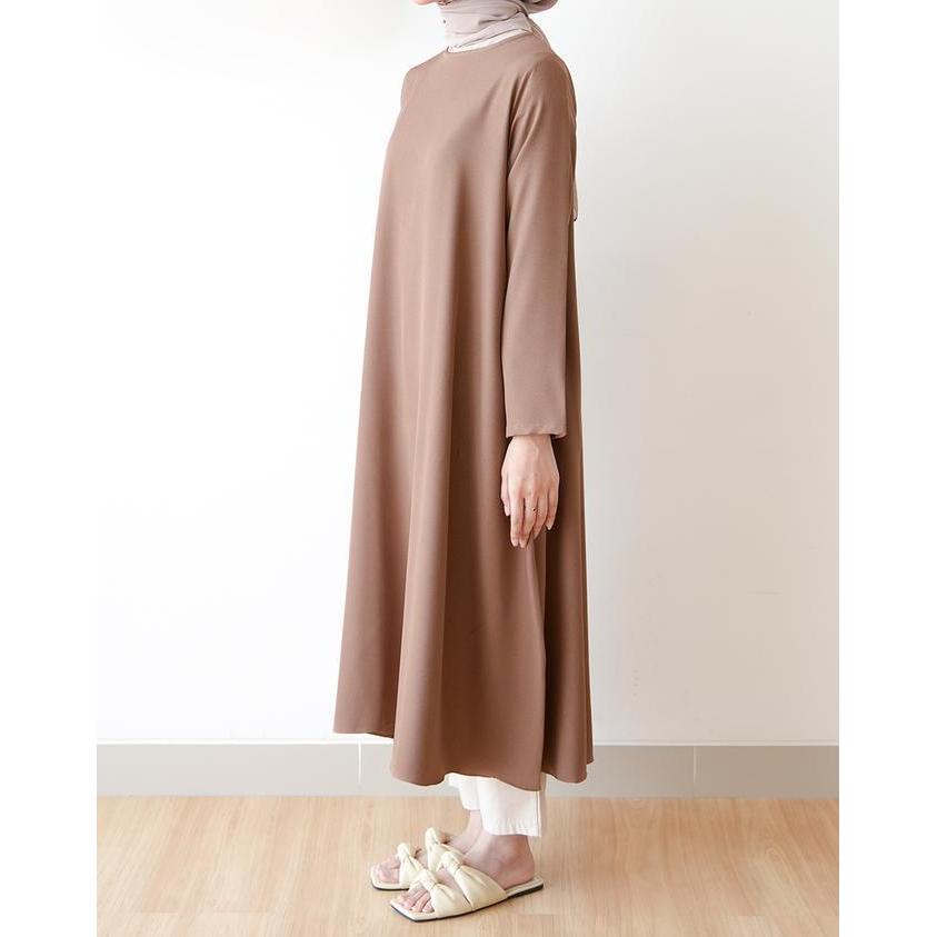 Mistyvori | Irene Tunik Baju Wanita Basic Anti Kusut Polos Muslim Panjang Katun Soft Simple Formal A