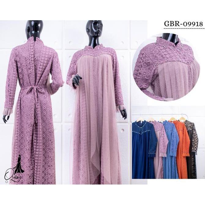 Gamis Ozias Brokat Fimela 09918 Ld 105 I Gamis Pesta Muslimah Panjang Mewah