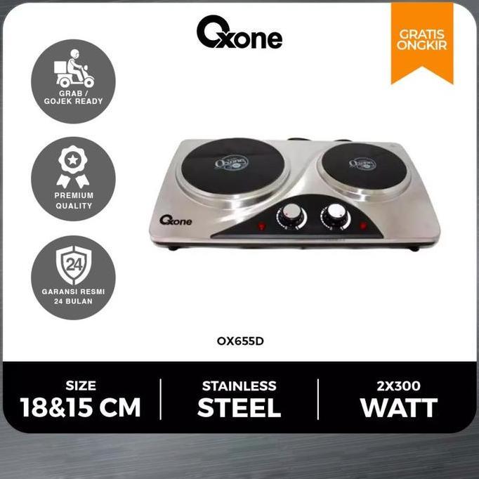 Kompor Listrik Oxone OX 655 D DOUBLE 2 Tungku Electric Stove Ceramic Low Watt