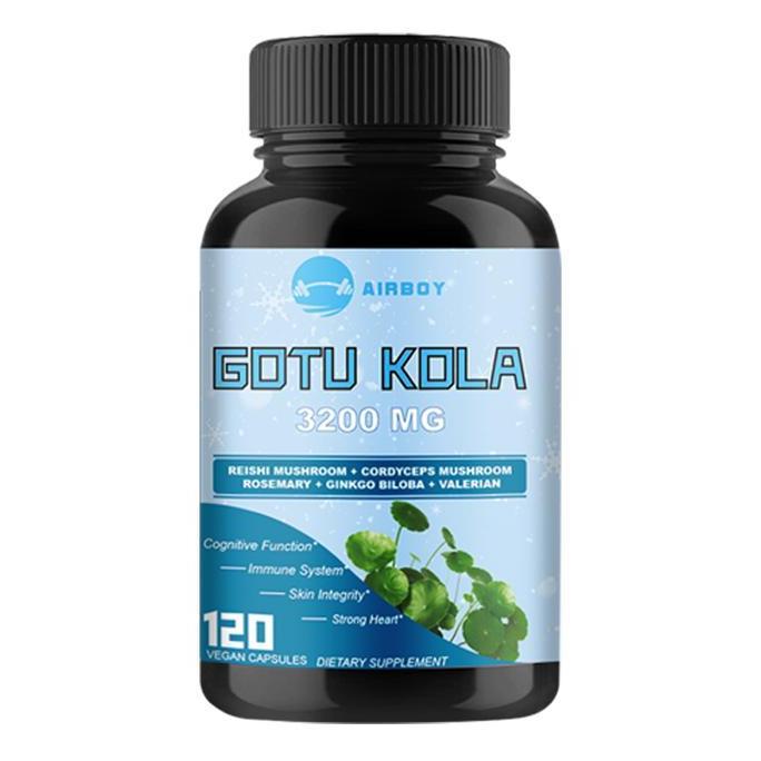 Airboy - Kapsul Ekstrak Centella Asiatica Organik Dengan Jamur Reishi, Cordyceps Sinensis, Rosemary,