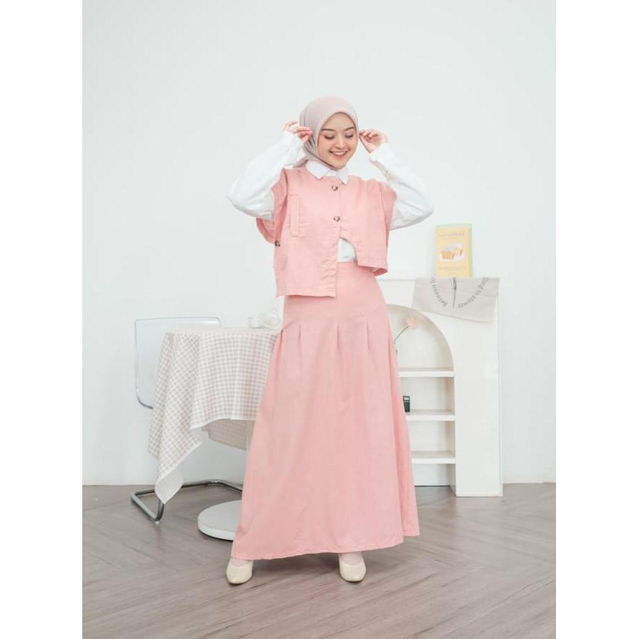 Cinesia Id Kimmy Vest Setelan Outfit Kece Berhijab Smart Casual Korean Style 2In1 Ootd Cewek Kece 20