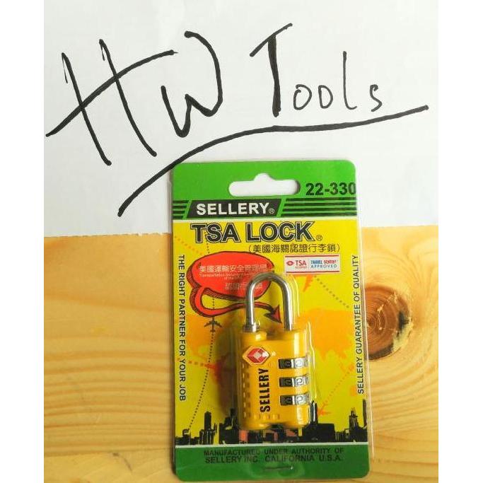 GEMBOK TSA / TSA LOCK 22-330 Kuning SELLERY Promo Premium