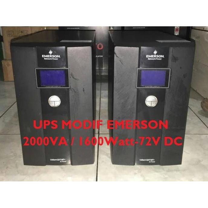 Ups Modif Emerson 2000Va/1600Watt-72v Online sinewave / output sinus murni. Ups modifikasi pakai Aki