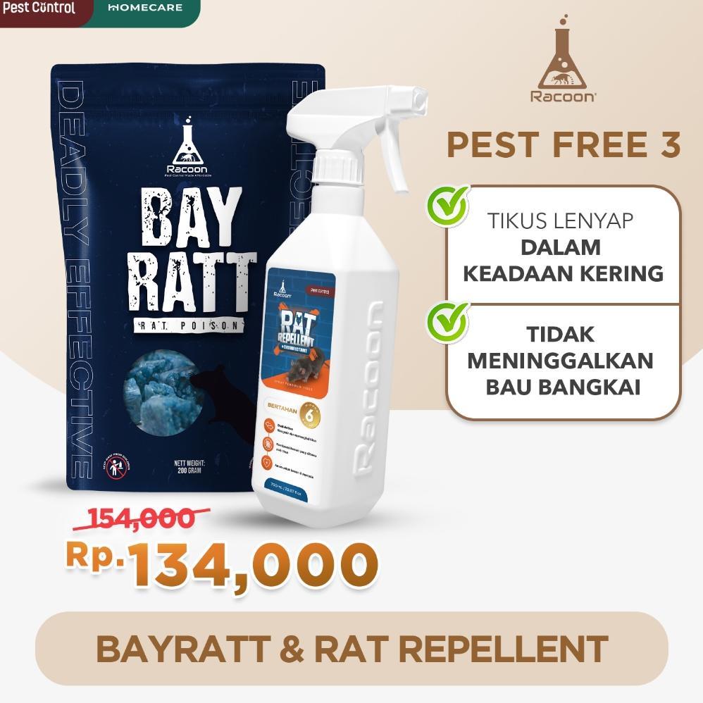 Racoon Combo Racun Tikus BAYRATT dan Cairan Pengusir Tikus / Rat Repellent