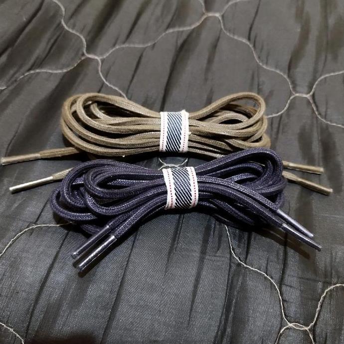 tali sepatu waxed kotak / tali sepatu lapis lilin model kotak / tali sepatu kulit premium Hitam doff