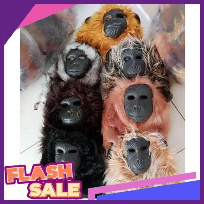 Ready Stock Kostum Monyet Topeng Monyet Mainan Topeng Monyet Kostum Karnaval Topeng Bulu Monyet Dw-0