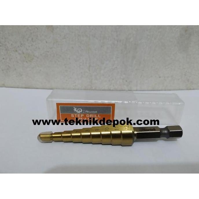 Mata Bor Step Pagoda Pelubang Besi Kayu Mata Bor Hex Kerucut 4-12 mm