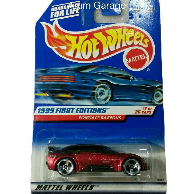 Hot Wheels Pontiac Rageous. 1999 First Editions. US Card. Warna Merah.