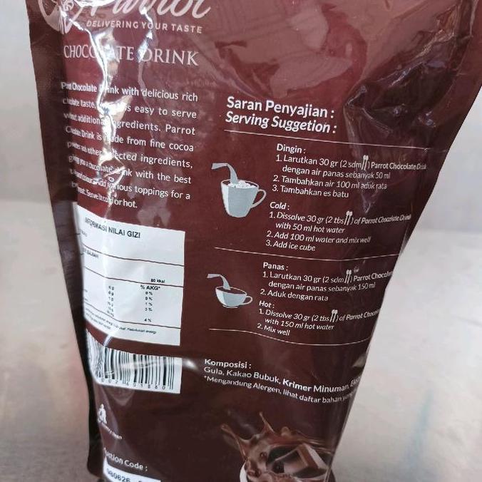 PARROT CHOCOLATE DRINK ORIGINAL 500 GRAM COKLAT BUBUK MINUMAN PARROT 500 GRAM
