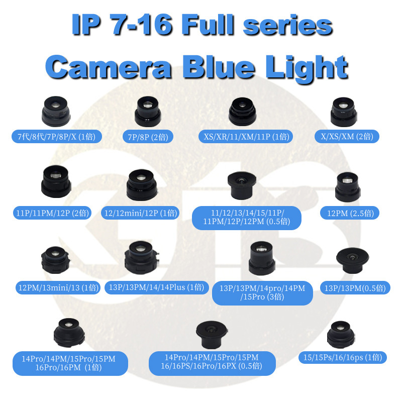 Berlaku untuk manik-manik cahaya biru X-14pro 15plus kamera lingkaran cahaya biru 12 13 11promax bel