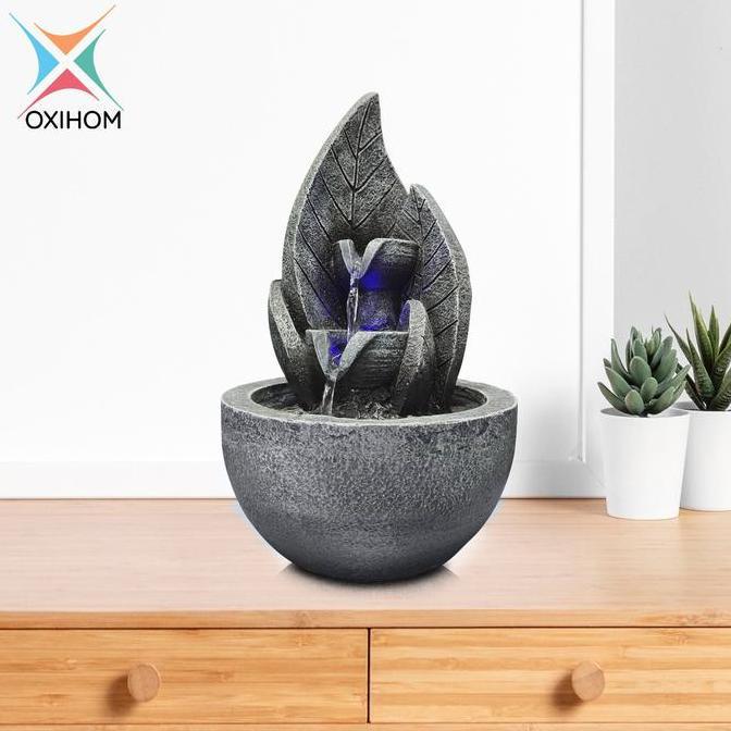 Oxihom W418 Water Fountain Ornament Articles Taman Air Mancur Mini Garden Abstrak Dekorasi Indoor Da