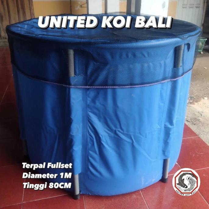 KOLAM TERPAL VET BULAT ORCHID FULLSET TERPAL IKAN KOI DIAMETER 1M SHA