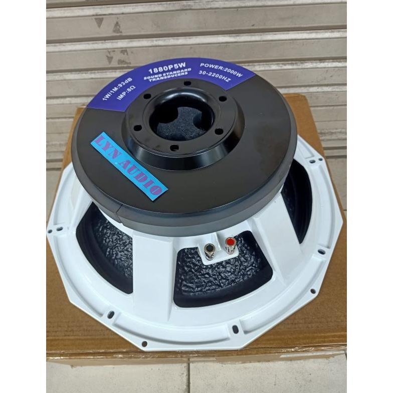 SPEAKER KOMPONEN SUBWOOFER 18 INCH SOUNDSTANDARD PD1880 PUTIH DAUN COATING LUAR DALAM VC 5 INCH PD18