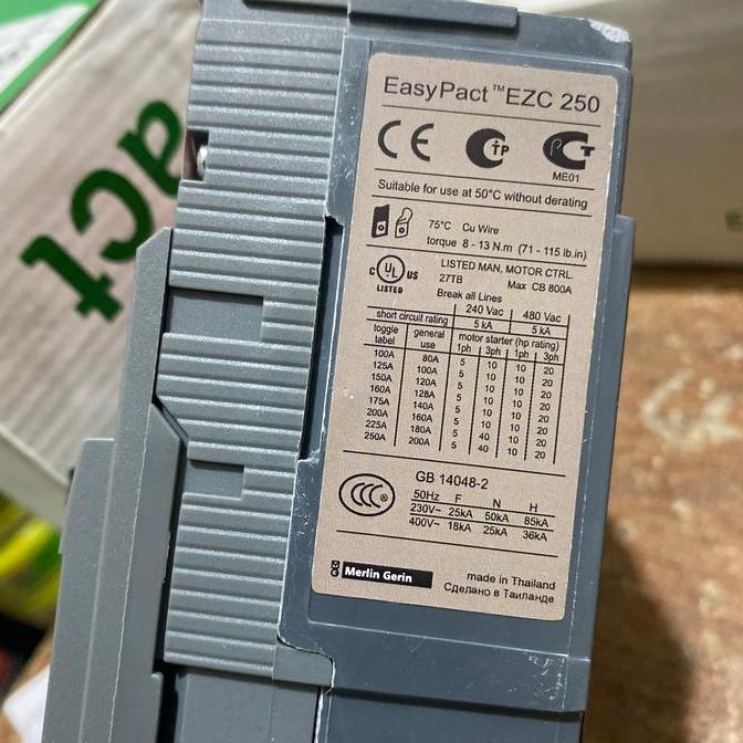 Murah schneider mccb 3p 125A EZC250F3125 MCCB BREAKER 3PHASE 125A SCHNEIDER Non COD