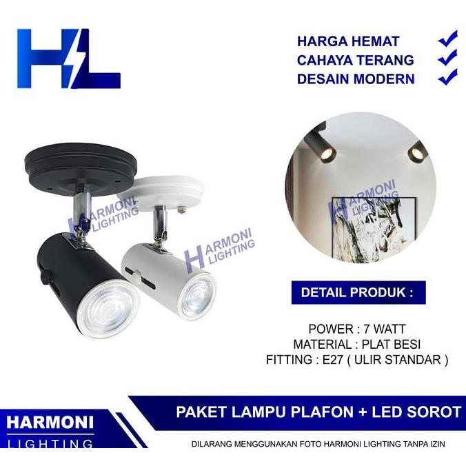 Ready  Paket Lampu Sorot LED 3 Watt 7 Watt Spotlight Spot Tempel Plafon 3W 7W