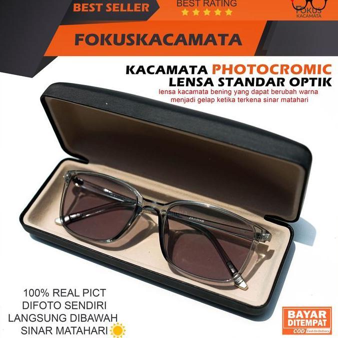 DV207 >> Kacamata Lensa Photocromic Standar OPTIK bisa pakai resep Minus Cyl 13