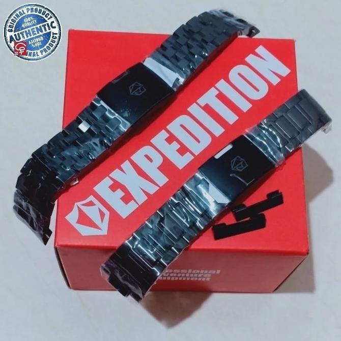 Ready STRAP RANTAI JAM TANGAN EXPEDITION E6402 E 6402 STAINLESS BLACK STEEL