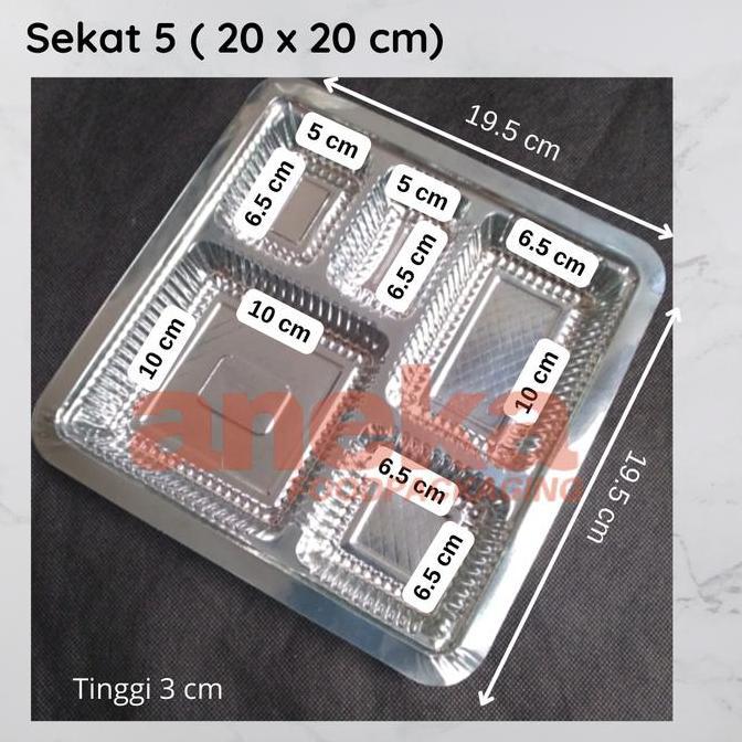 Mika alas dus tray sekat dalaman nasi box kotak catering 18x18 & 20x20