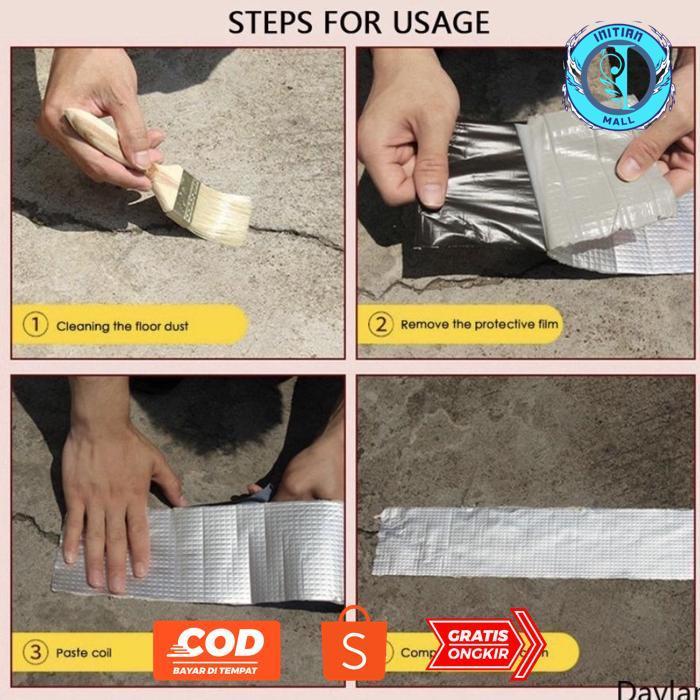 wwr-76 Lakban Anti Bocor Anti Air Tahan Panas Aluminium Foil Asphalt Tambal Atap Lem Talang Serba Gu