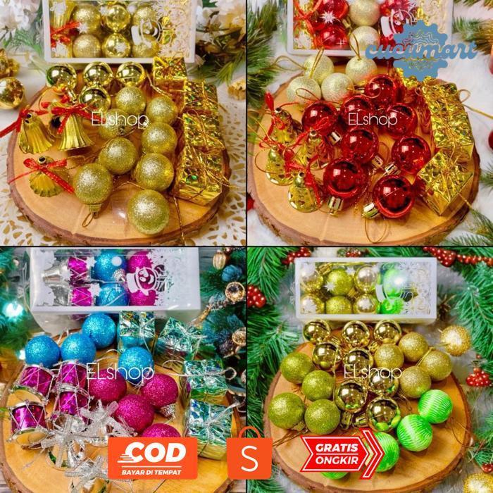 XCT-2328 PERLENGKAPAN POHON NATAL HIASAN DEKORARI GANTUNGAN CHRISTMAS TREE BOLA NATAL SANTA CLAUS MI