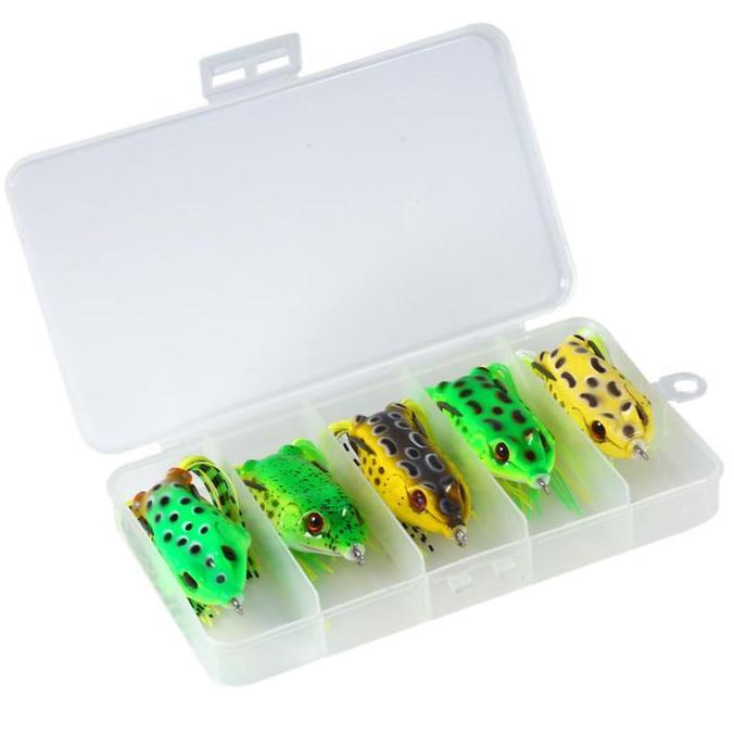 Umpan Kodok 5Pcs/Box Mix Topwater Frog Fishing Lure Frog Umpan Gabus