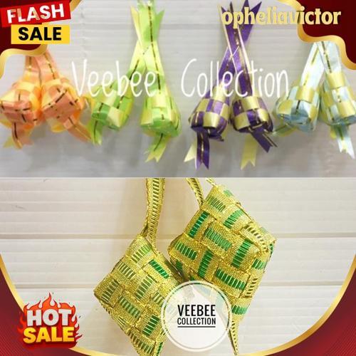 Gercep Ketupat mini/ gantungan ketupat mini/ hiasan ketupat/ ketupat pita mini