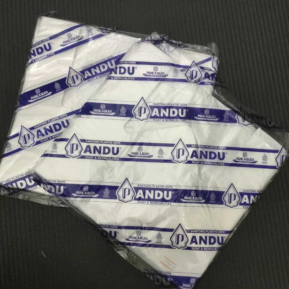 Kantong Plastik/Kresek Bening Panjang HDPE Merk PANDU Tanggung Ukuran 24