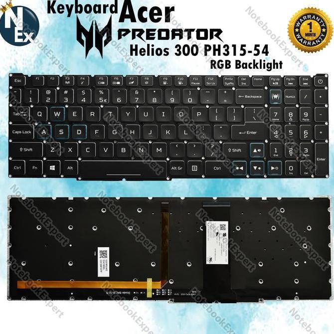 Keyboard Acer Predator Helios 300 PH315-54 RGB Backlight
