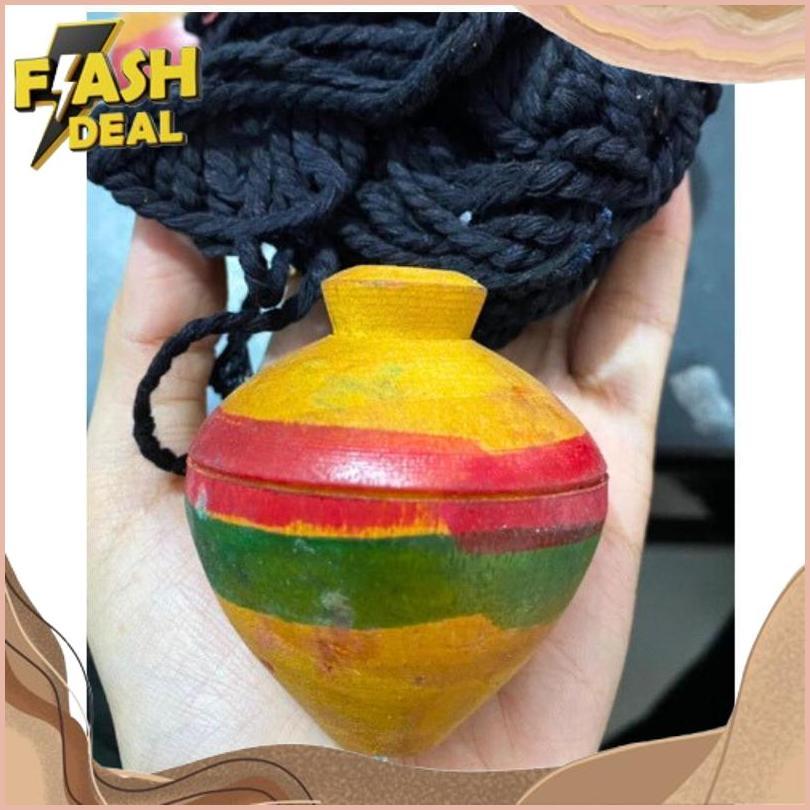 Offer Discount Promo Murah Gasing Kayu / Kekehan Gasing Kayu / Gangsing Kayu Plus Tali Mainan Jadul 