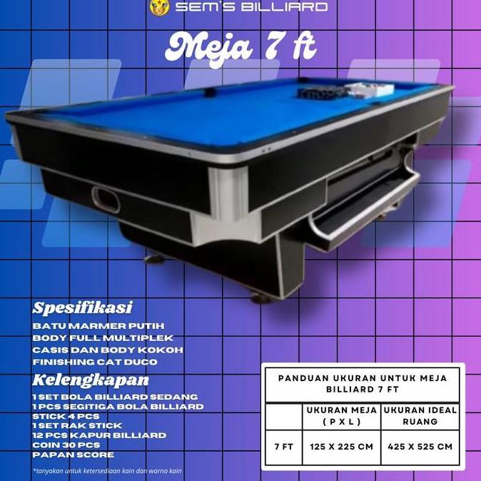 Meja Billiard 7 ft bola kecil / meja biliar / meja bilyar