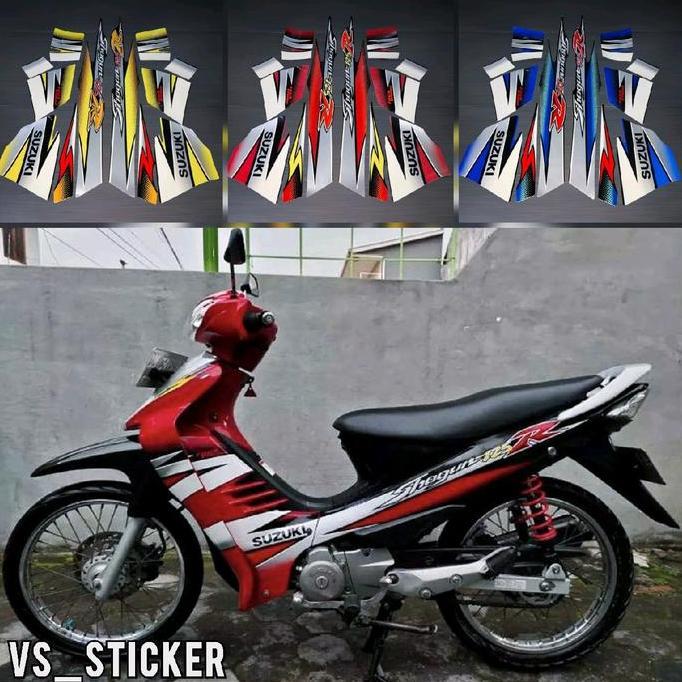 Promo STRIPING LIST STANDART MOTOR SHOGUN R 125 2005 2006 MERAH KUNING BIRU Motorcycle sticker Akses