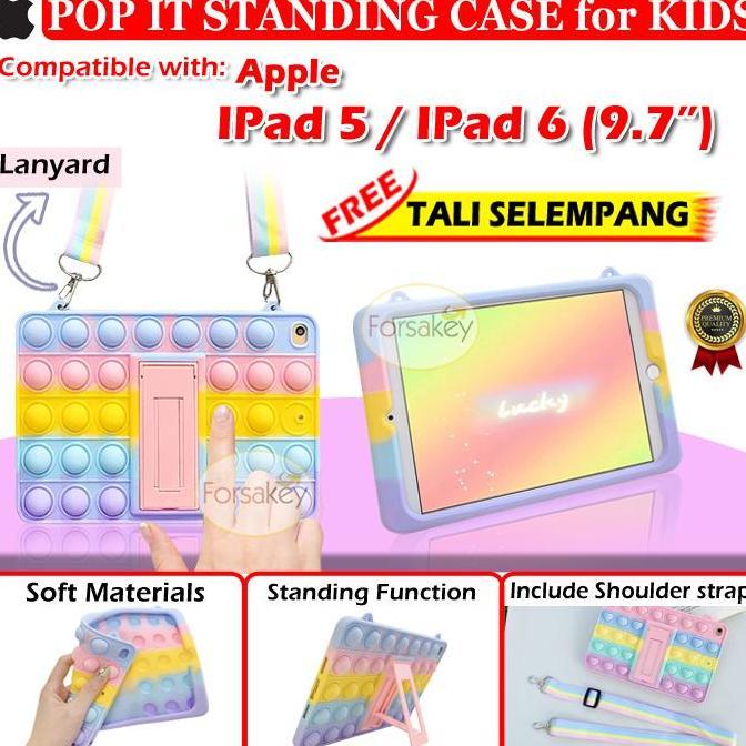 iPad 5 6 A1822 A1823 A1893 A1954 KID RAINBOW BUBBLE Softcase Case Anak