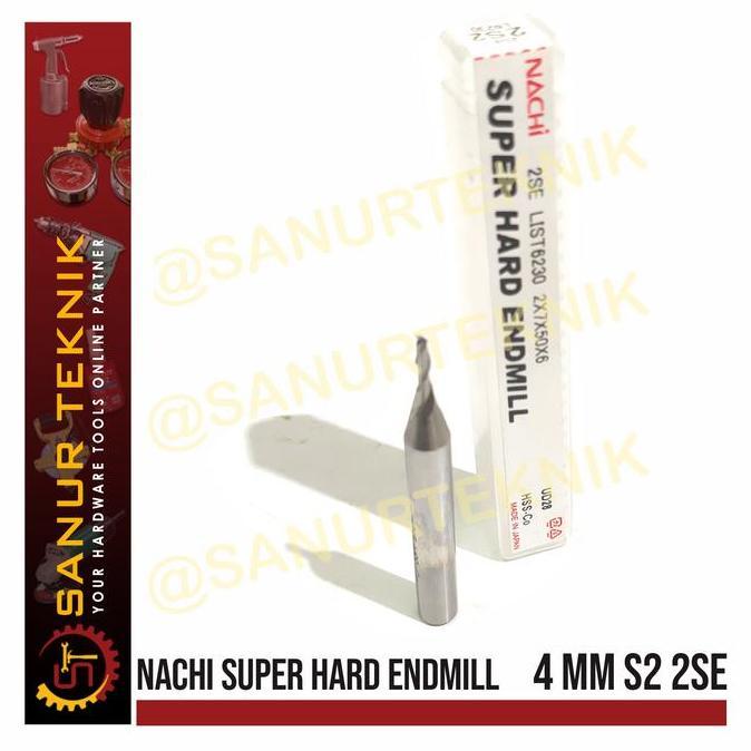 NACHI Super Hard Endmill 2 Flute / Mata Bor Miling 4mm 4 mm S2 2SE