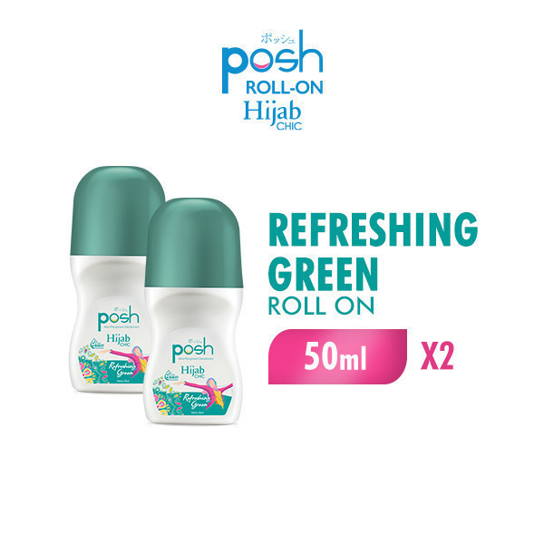 Posh Hijab Chic Roll On Deodoran Refreshing Green 50 ml x2