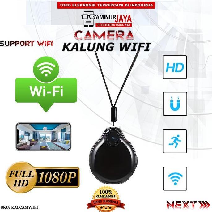 Aminurjaya KALCAMWIFI Spy IP Camera Mini Wifi Wireless Kamera Gantungan Kalung DV DVR 1080P dengan N