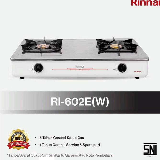 Kompor Gas Rinai Rinnai 2 Tungku Stenlis Stainless Ri602Ew Putih