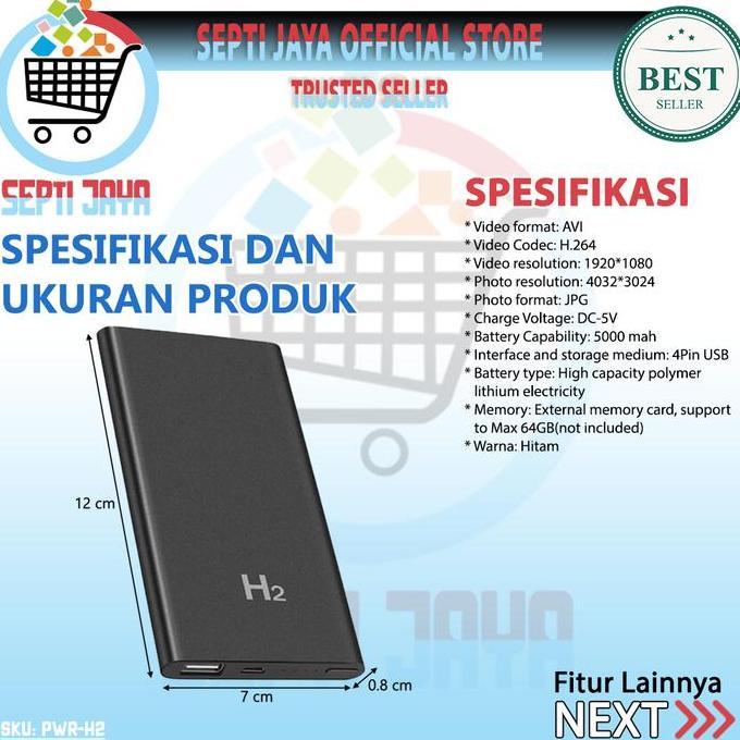 H2 Kamera CCTV Mini Powerbank HD 1080P Baterai 5000MAH Spy Cam Mata Mata Kamera Mini Tersembunyi Pow