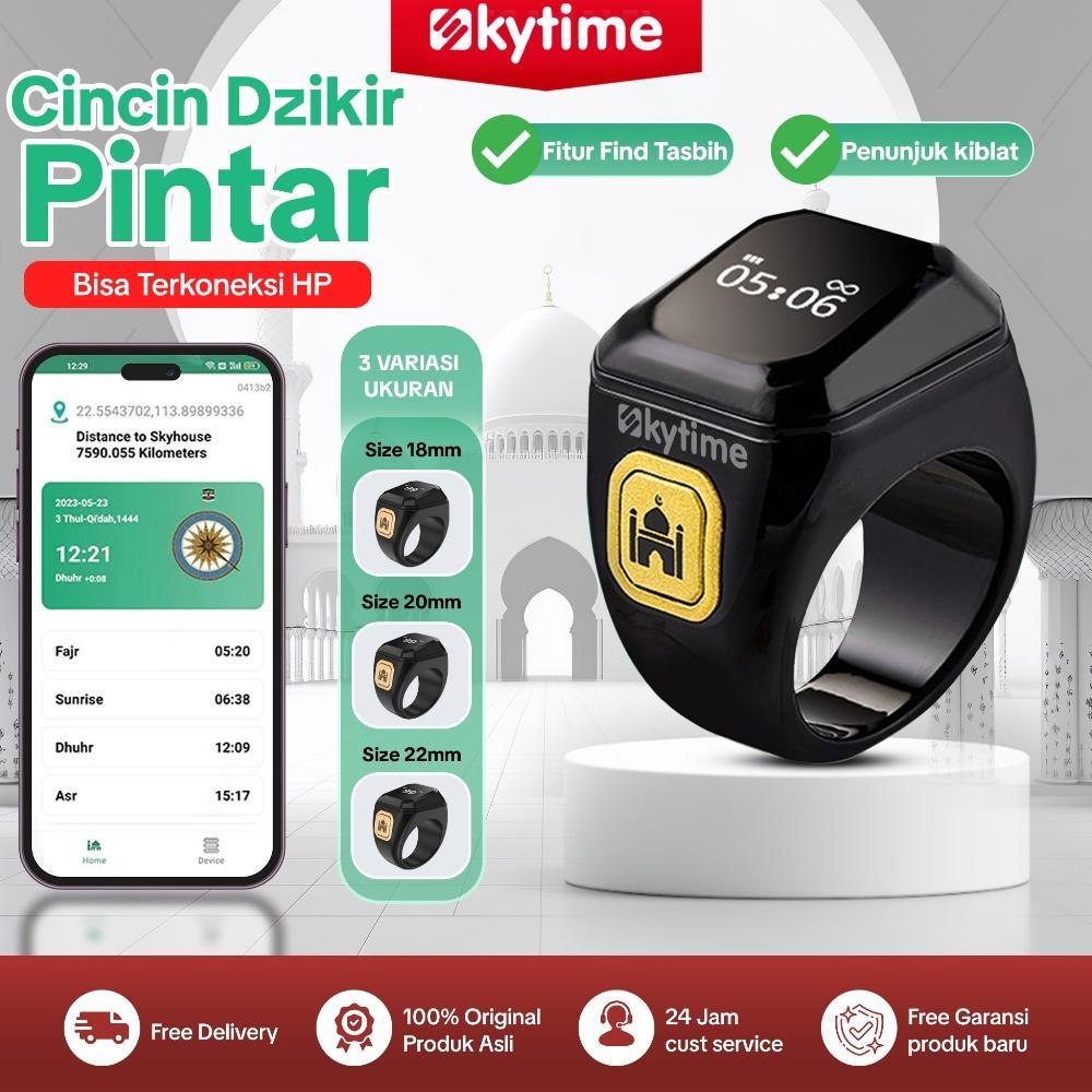 Skytime Zikr Ring Lite SR01 Cincin Tasbih Digital Hitung Zikir Harian Muslim Modern Baterai Tahan La