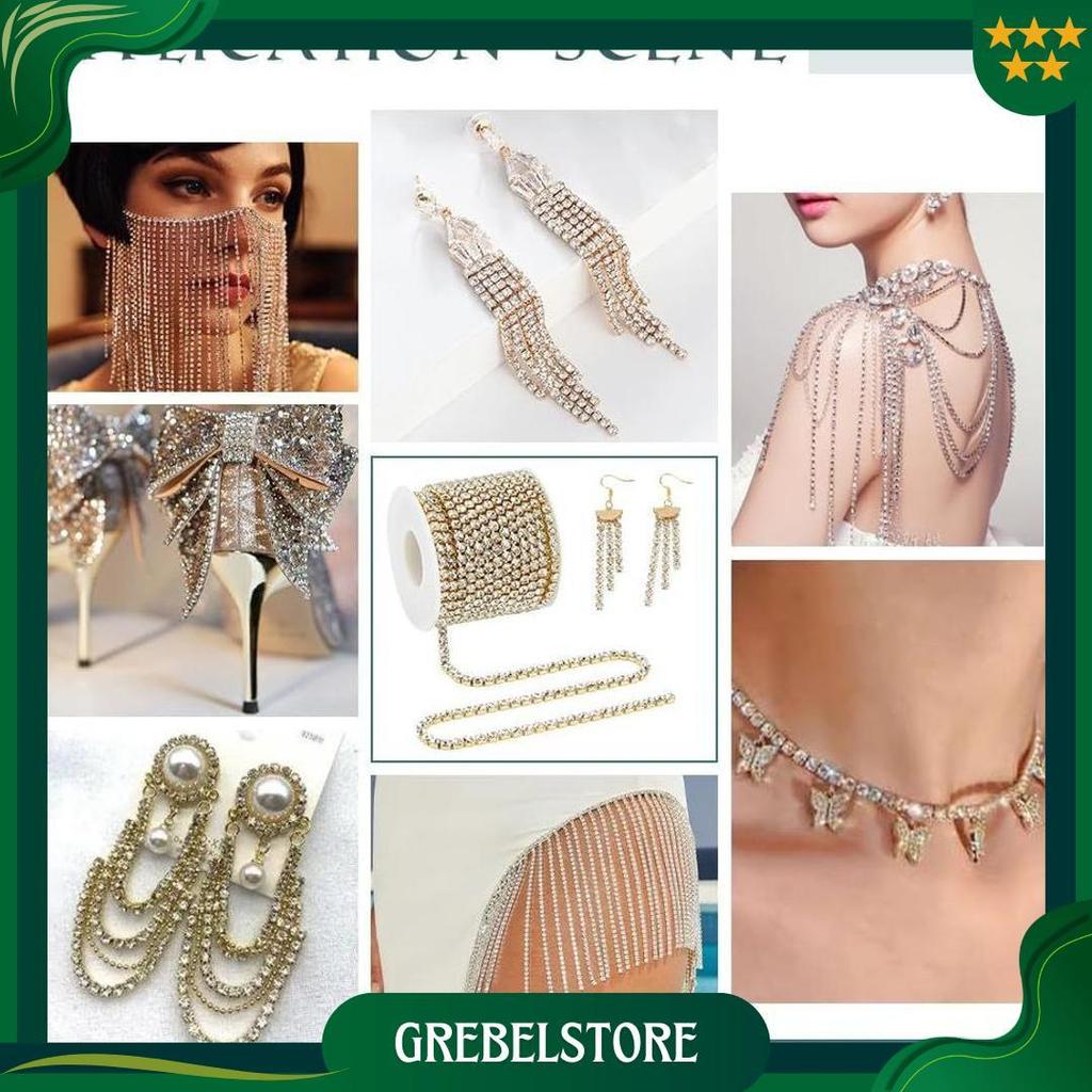 Drill Chain Diamond 1 Yard 91Cm / Diamond Chain String Per Yard / Diamond String Diamond Cangkang Ma