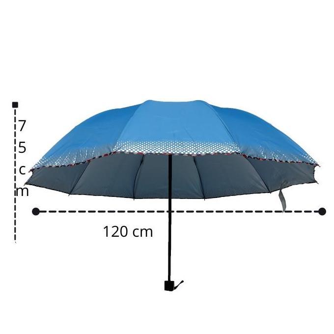 Payung Lipat 3 Super Jumbo Besar 10 R Jari Motif Tube Nagoya Nf 351 Anti Uv Tahan Panas Hujan