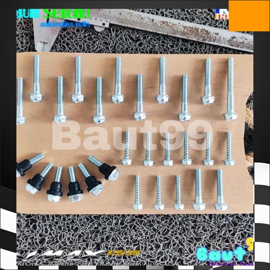 Paket Kirian Cover Cvt  Nmax Old - Crankcase Cover Cvt Set (Silver) Baja Hardnes
