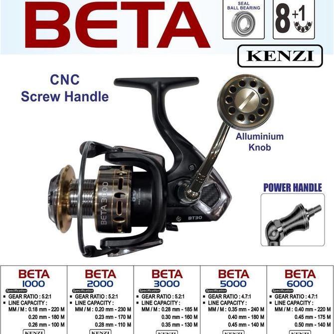 Kenzi Beta Reel Pancing Kapasitas 1000 2000 3000 5000 6000