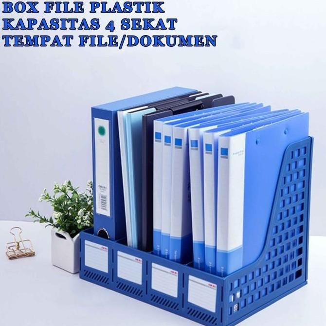 Flo_zime - Box File Plastik / Tempat File & Dokumen / Kapasitas 4 Sekat | Box File Plastik 4 Sekat U