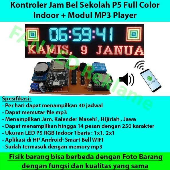Kontroler Smart Bell Bel Sekolah Pabrik Kantor Otomatis + MP3 Player