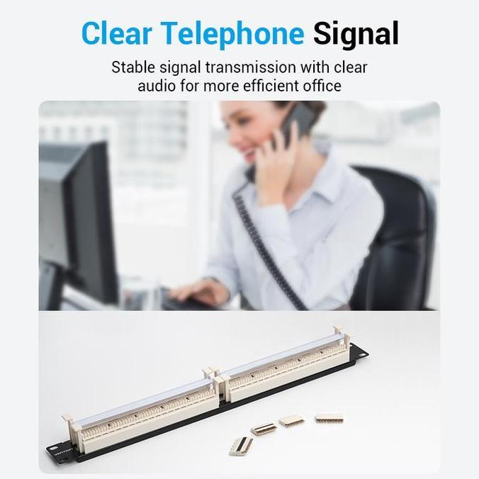 Sale Vention Telephone Patch Panel Rackmount Rj11 Telepon